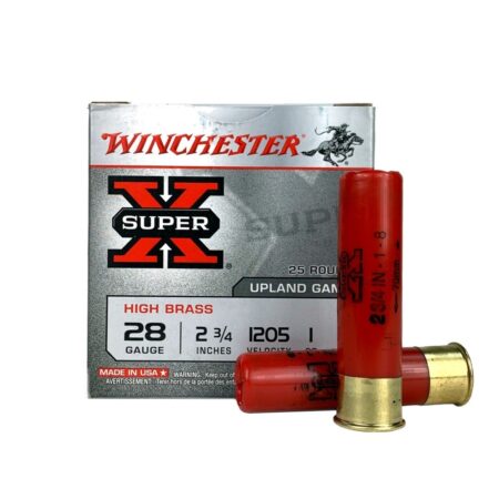 an image of the product Winchester Super-X High Brass 28 Gauge 2-3/4" 1 oz #8 Shot- Box of 25 - X28H8