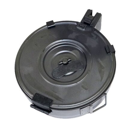 Iver Johnson Arms RWB AK-47 7.62x39mm 75-Round Drum Magazine- Steel Black- MAGAK4775