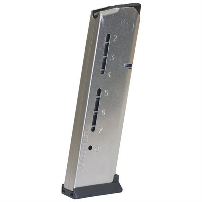 Wilson Combat Elite Tactical 1911 Government, Commander .45 ACP 8-Round Full Size Magazine with ETM Base Pad- Stainless Steel- WC500