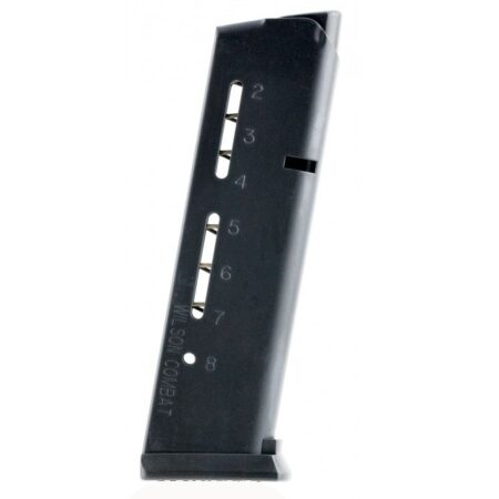 Wilson Combat Elite Tactical 1911 Government, Commander .45 ACP 8-Round Full Size Magazine with ETM Base Pad- Steel Black- WC500B