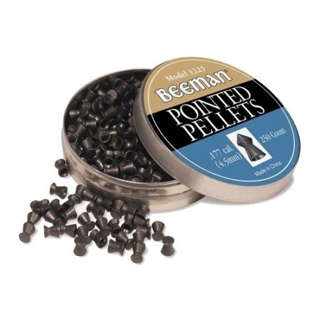 an image of the product Beeman .177 Caliber/4.5mm Pointed Lead Pellets- Tin of 250 - 1225