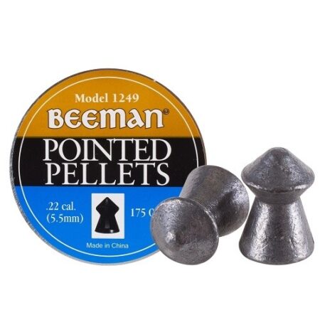 an image of the product Beeman .22 Caliber/5.5mm Pointed Lead Pellets- Tin of 175 - 1249