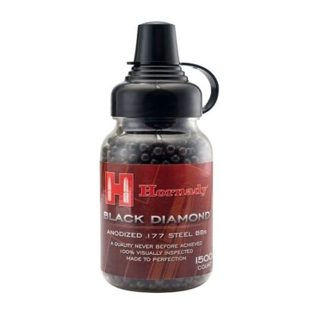 an image of the product Hornady Black Diamond .177 Caliber Steel Airgun BB's- Bottle of 1500 - 2211056