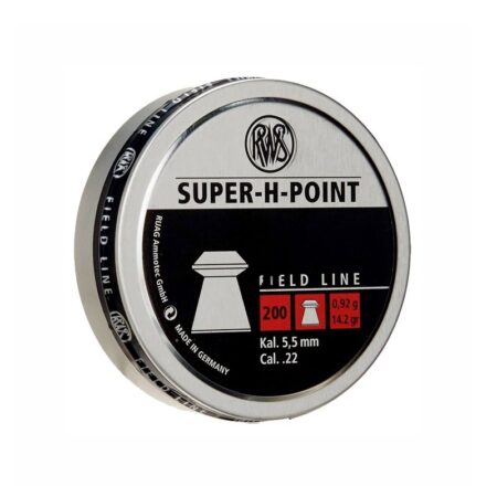 an image of the product RWS Field Line .25 Cal/6.35mm Super-H-Point Lead Pellets- Tin of 150 - 2317383