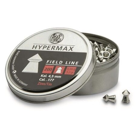 an image of the product RWS Hypermax Field Line .177/4.5mm Pointed Lead Pellets- Tin of 200 - 2317421