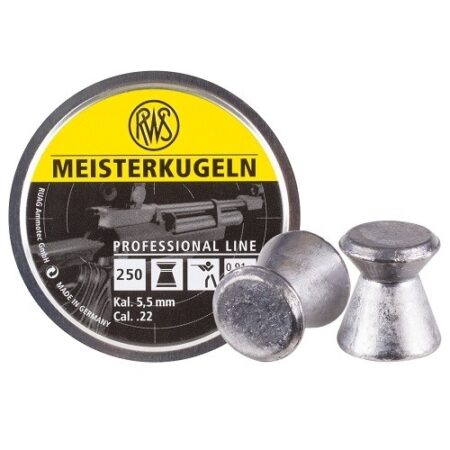 an image of the product RWS Meisterkugeln Professional Line .22 Cal Flat Nose Lead Pellet- Tin of 250 - 2404458