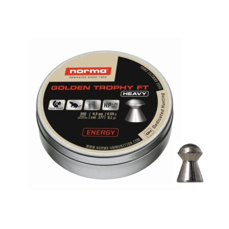 an image of the product Norma Golden Trophy FT Heavy .177 Caliber/4.5mm Caliber Domed Pellets- Tin of 300 - 2411411