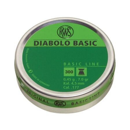 an image of the product RWS Diabolo Basic .177/4.5mm Flat Nose Pellets- Tin of 300 - 3217398