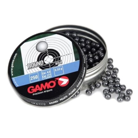 an image of the product Gamo Round Fun .177/4.5mm Round Ball  BB's- Tin of 250 - 632032454