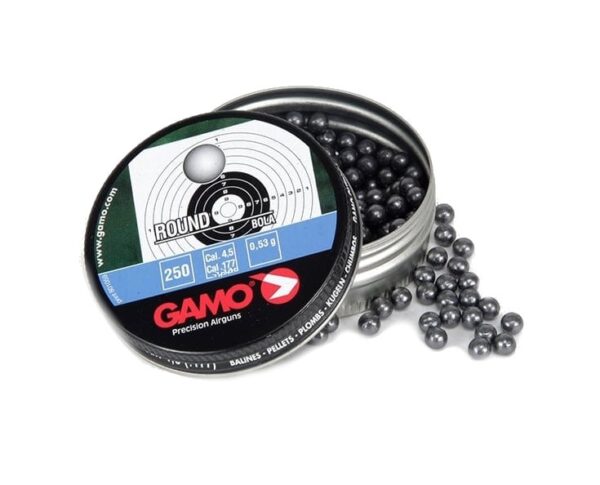 an image of the product Gamo Round Fun .177/4.5mm Round Ball  BB's- Tin of 250 - 632032454