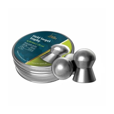 an image of the product H&N Field Target Trophy .25 Caliber/6.35mm Domed Target Pellets- Tin of 200 - 92106350003