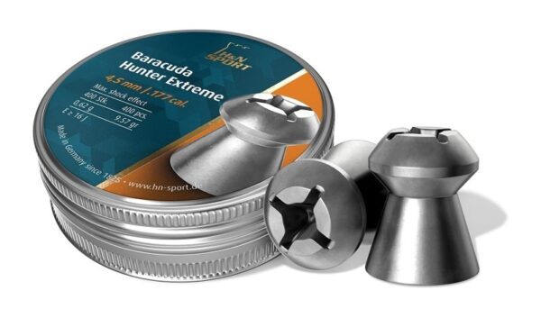 an image of the product H&N Sport Baracuda Extreme .177 Caliber/4.5mm Cross-Shaped Hollow Tip Pellets- Tin of 400 - 92164500003