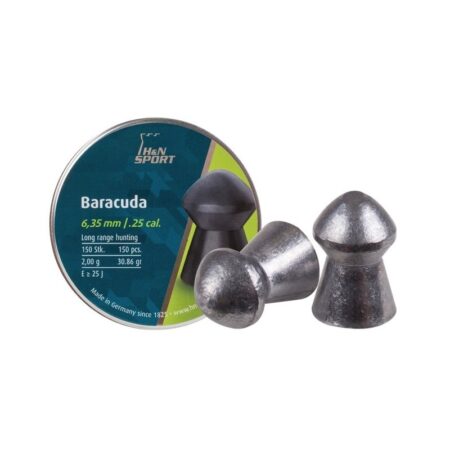 an image of the product H&N Sport Baracuda .25 Caliber/6.35mm Domed Pellets- Tin of 150 - 92186350001