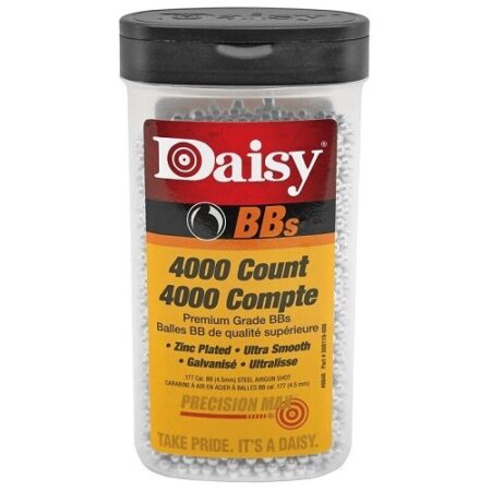 an image of the product Daisy PrecisionMax Steel .177 Caliber/4.5mm Zinc Plated BB's- Bottle of 4000 - 980040-446