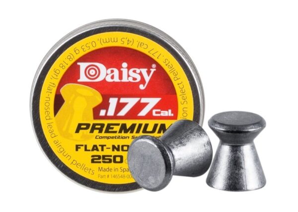 an image of the product Daisy Premium Competition .177/4.5mm Flat Nose Pellets- Tin of 250 - 985357