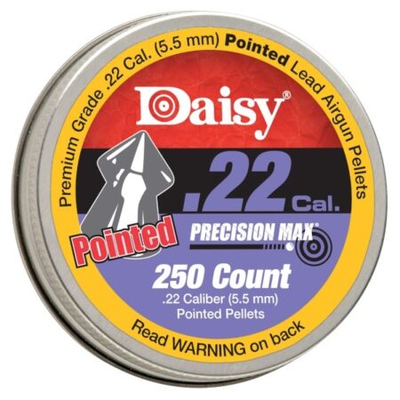 an image of the product Daisy Precision Max .22/5.5mm Lead Pointed Pellets- Tin of 250 - 997922