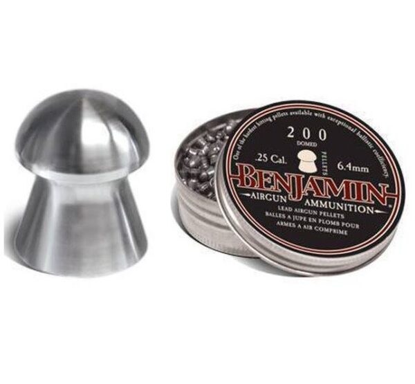 an image of the product Benjamin Hunting Pellets .25 Caliber/6.4mm Domed Air Gun Pellets- Tin of 200 - BD225