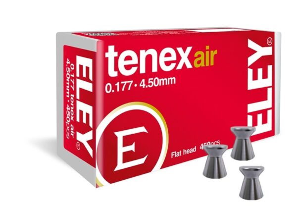 an image of the product Eley Tenex Air .177/4.50mm Flat Head Pellets- Pack of 450 - 46120