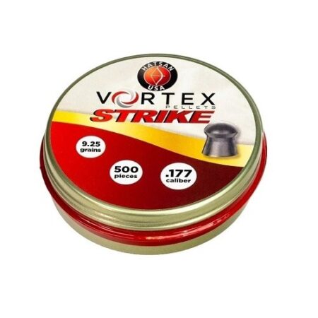 an image of the product Hatsan USA Vortex Strike .177 Caliber/4.5mm Domed Pellets- Tin of 500 - HA90640