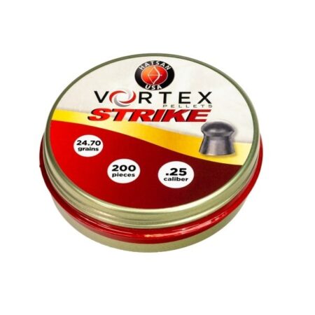 an image of the product Hatsan USA Vortex Strike .25 Caliber/6.35mm Domed Pellets- Tin of 200 - HA90642