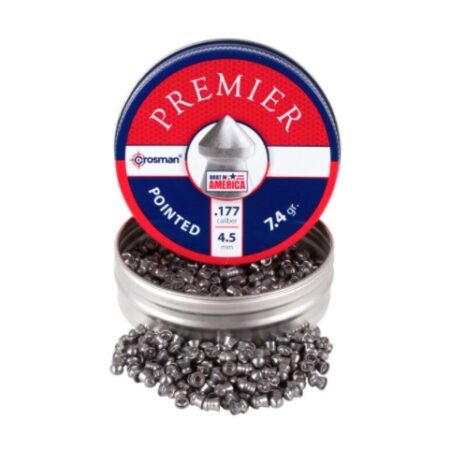 an image of the product Crosman Maximum Long Range .177 Caliber/4.5mm Pointed Lead Pellets- Tin of 250 - P177