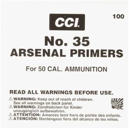 CCI .50 BMG Primers #35- Box of 100 (HAZMAT Fee Required)- 320