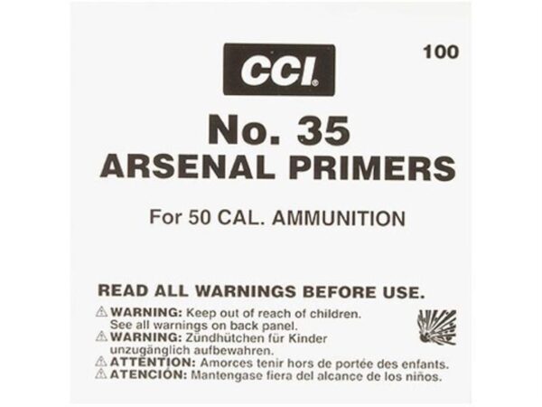 CCI .50 BMG Primers #35- Box of 100 (HAZMAT Fee Required)- 320