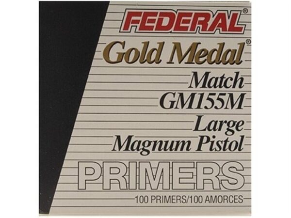Federal Premium Gold Medal Large Pistol Magnum Match Primers #155M- Box of 1000 (HAZMAT Fee Required)- GM155M