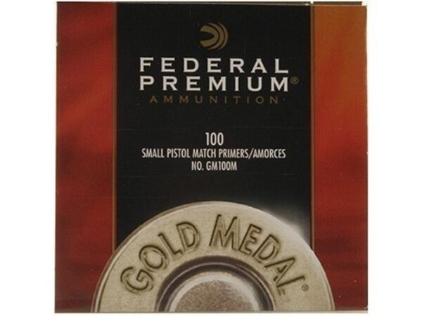 Federal Premium Gold Medal Small Pistol Match Primers #100M- Box of 1000 (HAZMAT Fee Required)- GM100M