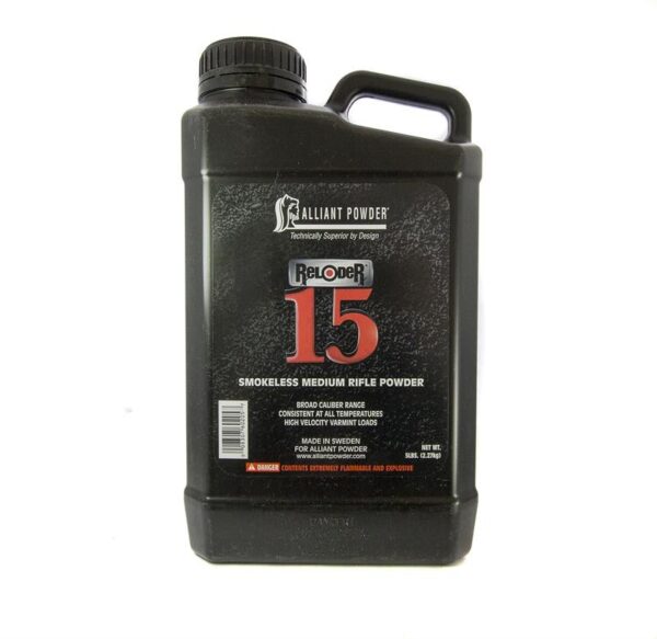 Alliant Reloder 15 Smokeless Powder- 5 Lbs. (HAZMAT Fee Required)- ARE155