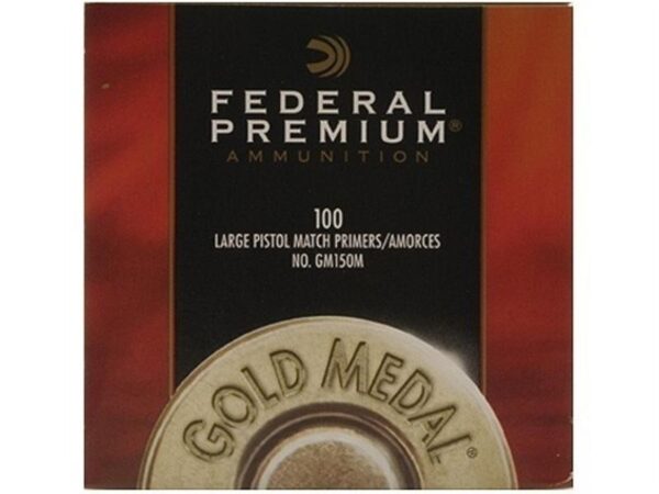 Federal Premium Gold Medal Large Pistol Match Primers #150M- Box of 100 (HAZMAT Fee Required)- GM150M-100