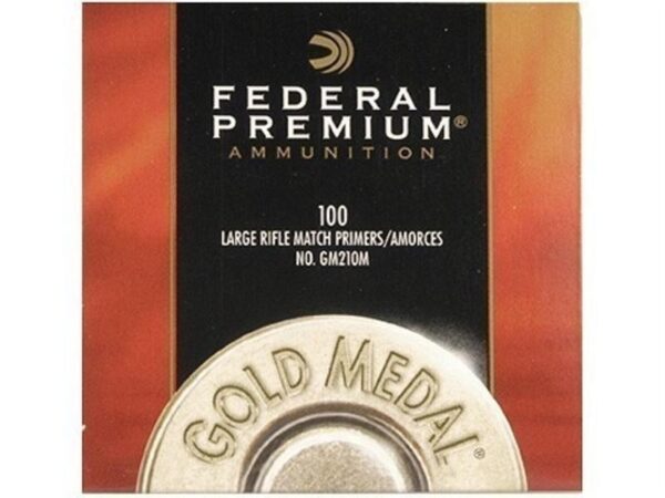 Federal Premium Gold Medal Large Rifle Match Primers #210M- Box of 100 (HAZMAT Fee Required)- GM210M-100