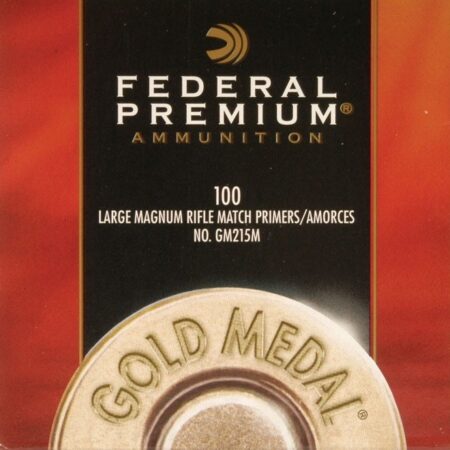 Federal Premium Gold Medal Large Rifle Magnum Match Primers #215M- Box of 100 (HAZMAT Fee Required)- GM215M-100