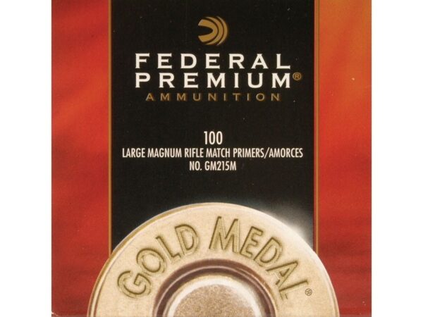 Federal Premium Gold Medal Large Rifle Magnum Match Primers #215M- Box of 100 (HAZMAT Fee Required)- GM215M-100