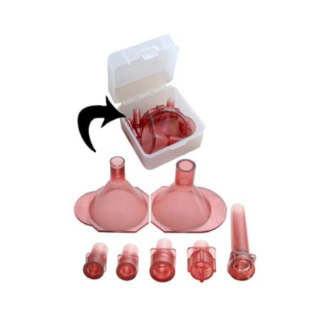 an image of the product MTM Universal Powder Funnel Kit- Translucent Red- AF729CLEARRED