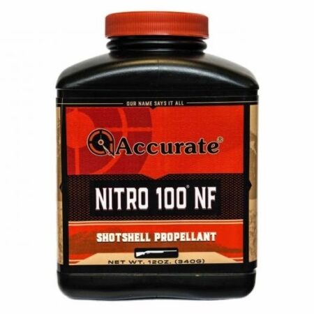 Accurate Nitro 100 New Formulation Smokeless Powder- 12 Oz. (HAZMAT Fee Required)- N100NF-1