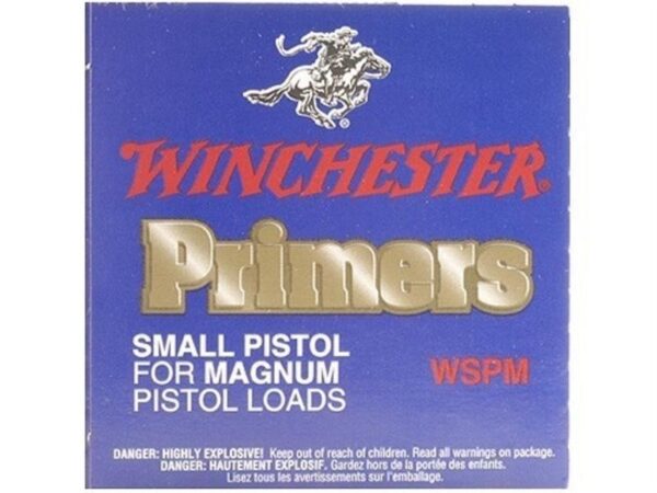Winchester Small Magnum Pistol Primers #1-1/2M- Box of 100 (HAZMAT Fee Required)- WSPM-100