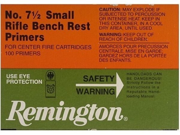 Remington Small Rifle Bench Rest Primers #7-1/2- Box of 100 (HAZMAT Fee Required)- X22628-100