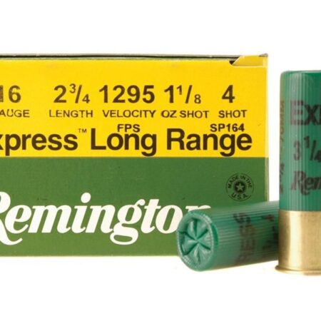 an image of the product Remington Express 16 Gauge 2-3/4" 1-1/8 oz #4 Shot- Box of 25 - SP164