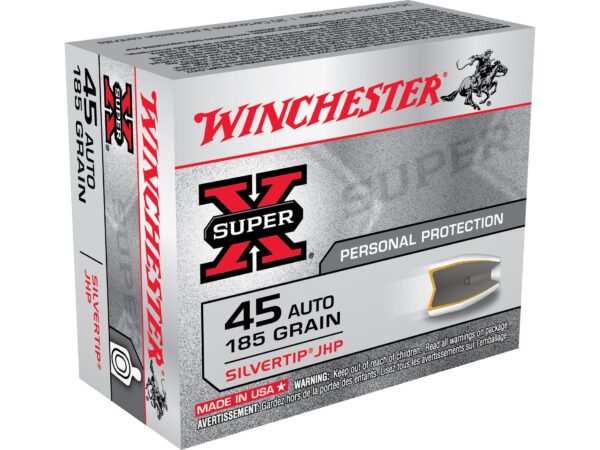 Winchester Super-X .45 ACP 185 Gr. Silvertip Hollow Point- Box of 20