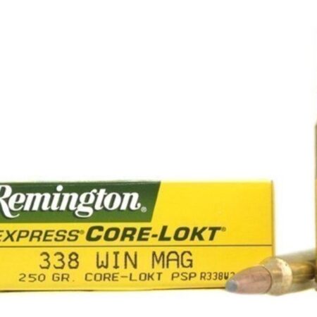 Remington Express .338 Winchester Magnum 250 Gr. Pointed Soft Point Core-Lokt- Box of 20