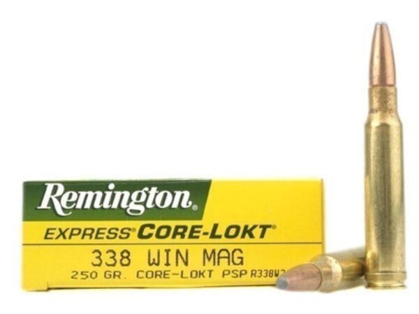 Remington Express .338 Winchester Magnum 250 Gr. Pointed Soft Point Core-Lokt- Box of 20