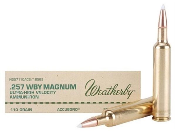 Weatherby .257 Weatherby Magnum 110 Gr. Nosler AccuBond- Box of 20