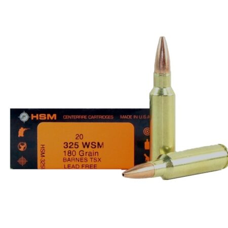 HSM .325 WSM 180 Gr. Barnes TSX- Lead Free- Box of 20