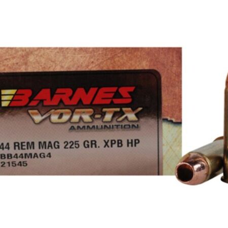an image of the product Barnes VOR-TX .44 Magnum 225 Gr. XPB Hollow Point- Lead-Free- Box of 20 - 21545