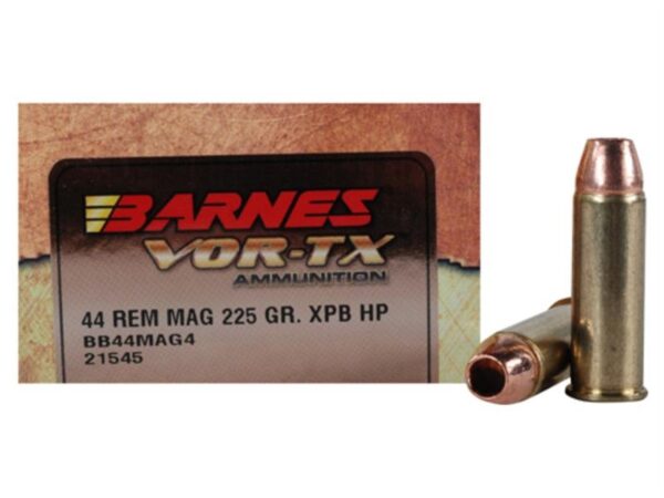 an image of the product Barnes VOR-TX .44 Magnum 225 Gr. XPB Hollow Point- Lead-Free- Box of 20 - 21545