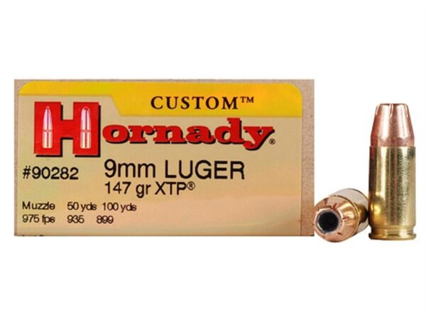 Hornady Custom 9mm Luger 147 Gr. XTP JHP- Box of 25