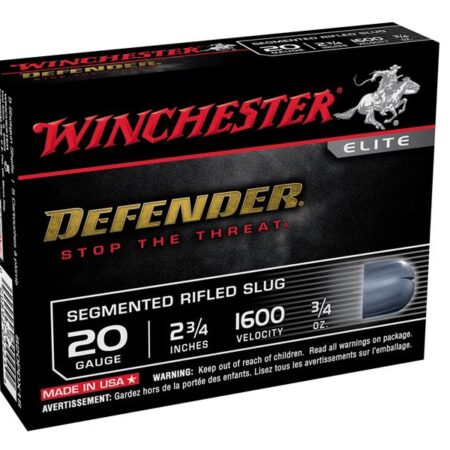 an image of the product Winchester PDX1 Defender 20 Gauge 2-3/4" 3/4 oz Segmenting Slug- Box of 5 - S20PDX1S