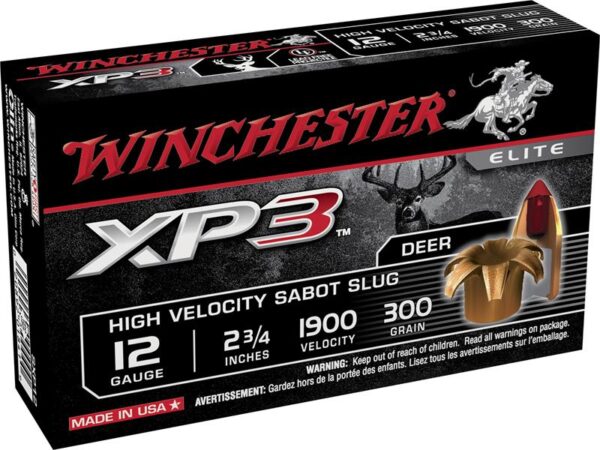 Winchester 12 Gauge 2-3/4" 300 Gr. XP3 Sabot Slug- Lead-Free- Box of 5