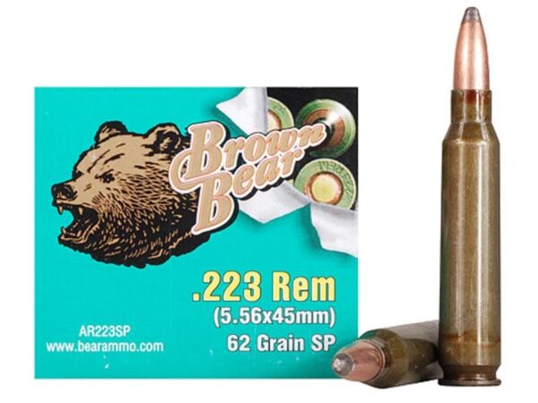 Brown Bear .223 Remington 62 Gr. SP (Bi-Metal)- Box of 20
